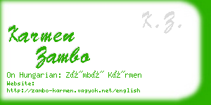karmen zambo business card